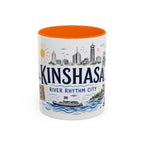 Kinshasa Coffee Mug | DR Congo Souvenir Travel Gift | Accent Color Ceramic 11oz 15oz