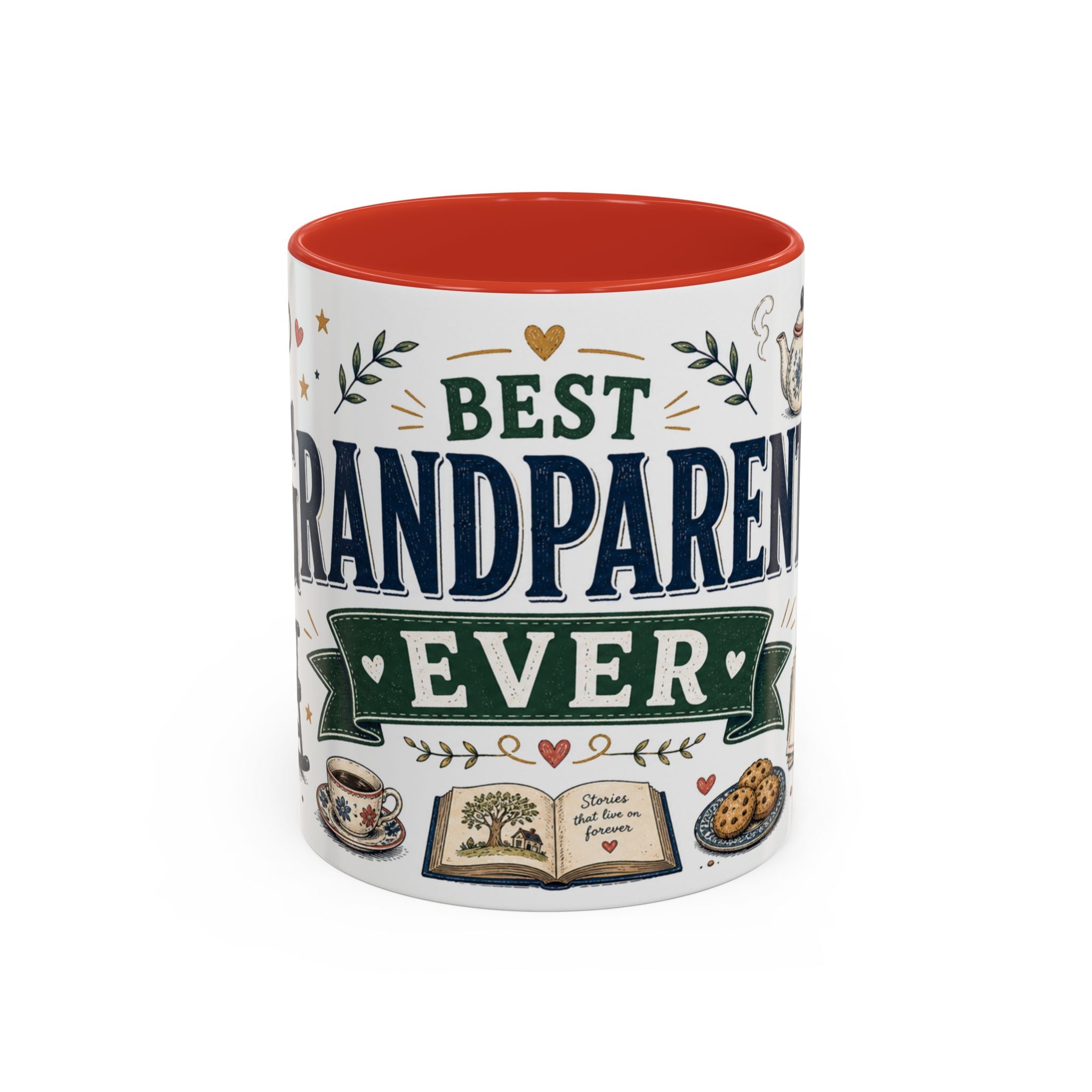 Best Grandparents Ever Coffee Mug | Gift From Grandkids | Accent Color Ceramic 11oz 15oz