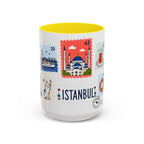 Istanbul Coffee Mug | Postage Stamp Collage Mug | Travel Souvenir Accent Cup 11oz 15oz