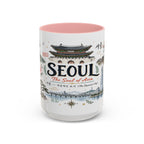 Seoul Coffee Mug | Korea Souvenir Travel Gift | Accent Color Ceramic 11oz 15oz
