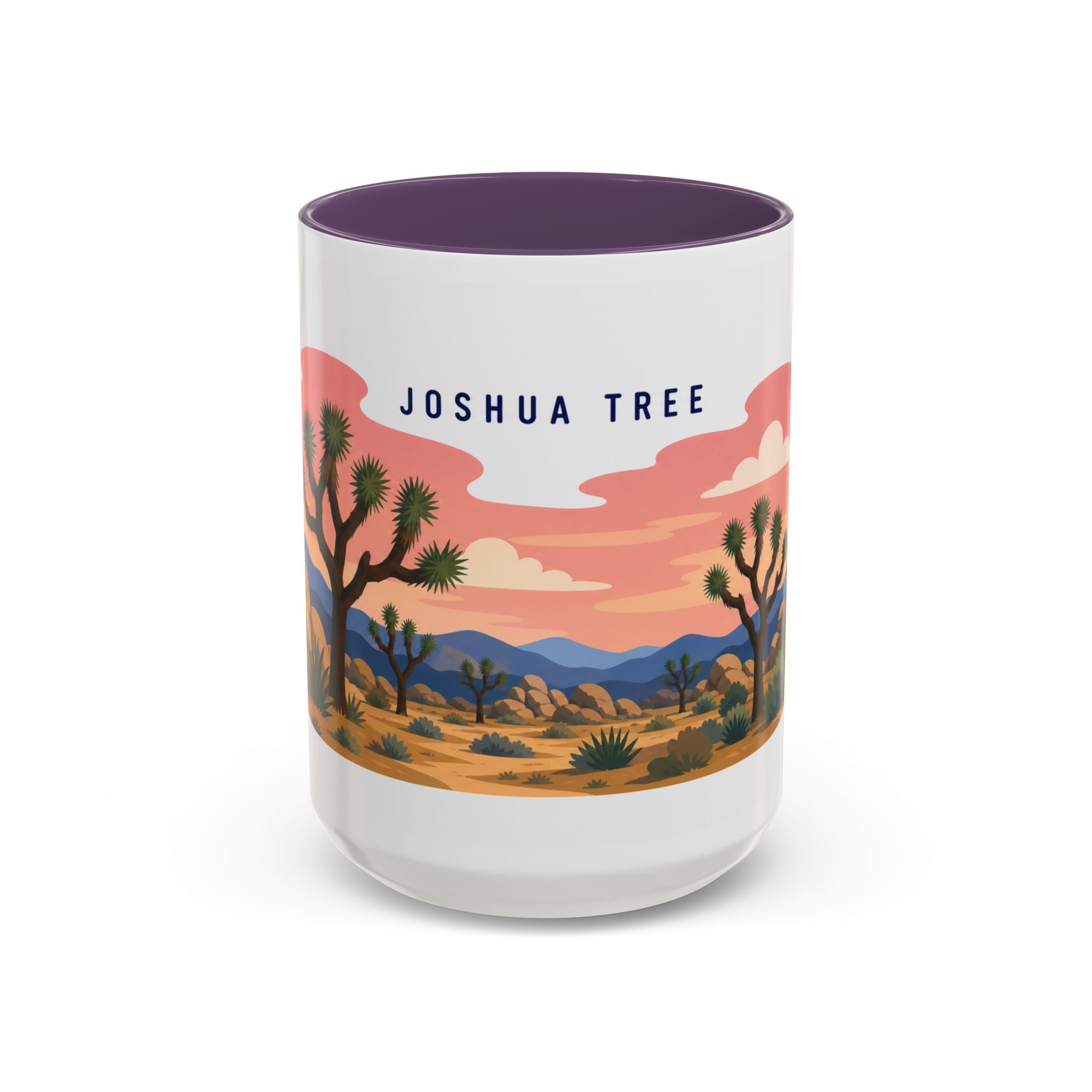 Joshua Tree National Park Coffee Mug | Solid Color Block Park Souvenir | 11oz 15oz Accent Mug