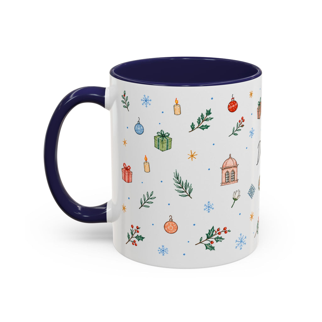 Dhaka Christmas Mug | Watercolor Travel Souvenir | Holiday Gift | Accent Ceramic Coffee Cup 11oz 15oz