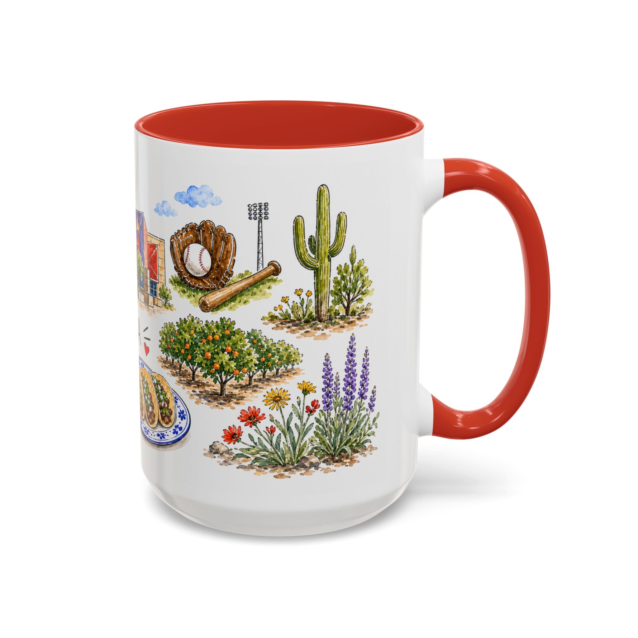 Mesa Illustrated Travel Mug | City Souvenir Accent Coffee Mug | 11oz 15oz Ceramic Cup