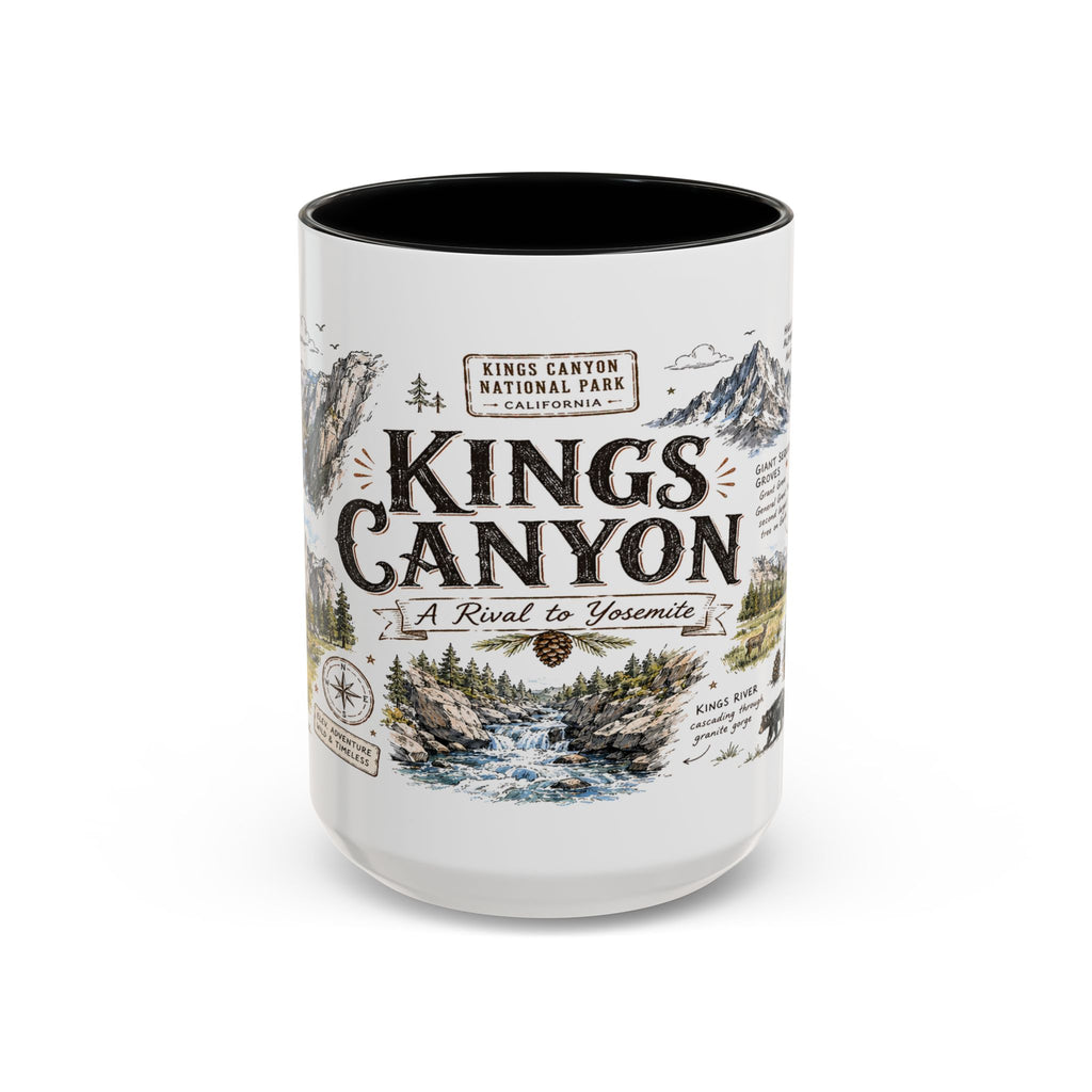 Kings Canyon National Park Coffee Mug | California Sierra Nevada Sequoia Gift | Accent Color Ceramic 11oz 15oz