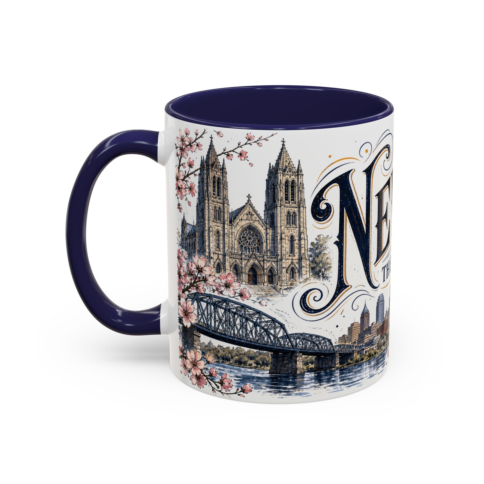 Newark Coffee Mug | United States Travel Souvenir | Vintage Illustrated City Gift | 11 oz 15 oz Accent Mug