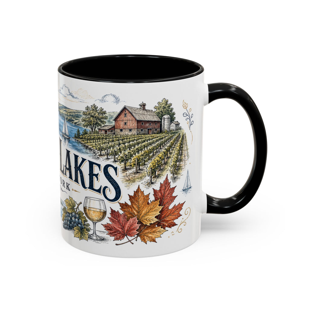 Finger Lakes Mug, New York Travel Souvenir, Bucket List Gift, Accent Ceramic Coffee Mug 11oz 15oz