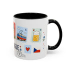 Prague Coffee Mug | Postage Stamp Collage Mug | Travel Souvenir Accent Cup 11oz 15oz
