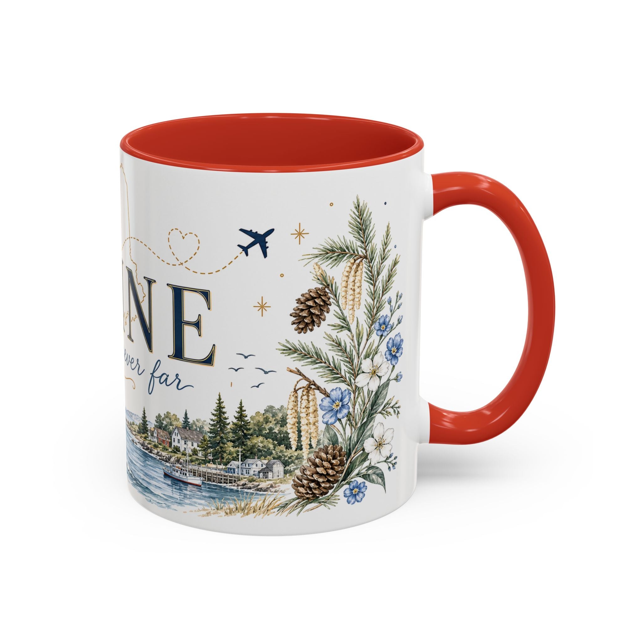 Maine State Mug | Moving Away, Long Distance Friendship Gift | 11oz 15oz Accent Mug