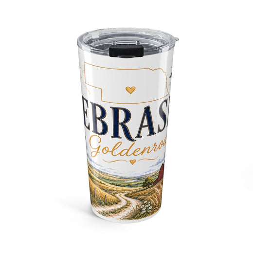 Nebraska State Flower 20oz Tumbler | Goldenrod Botanical State Flower Gift | Insulated Stainless Steel Travel Cup