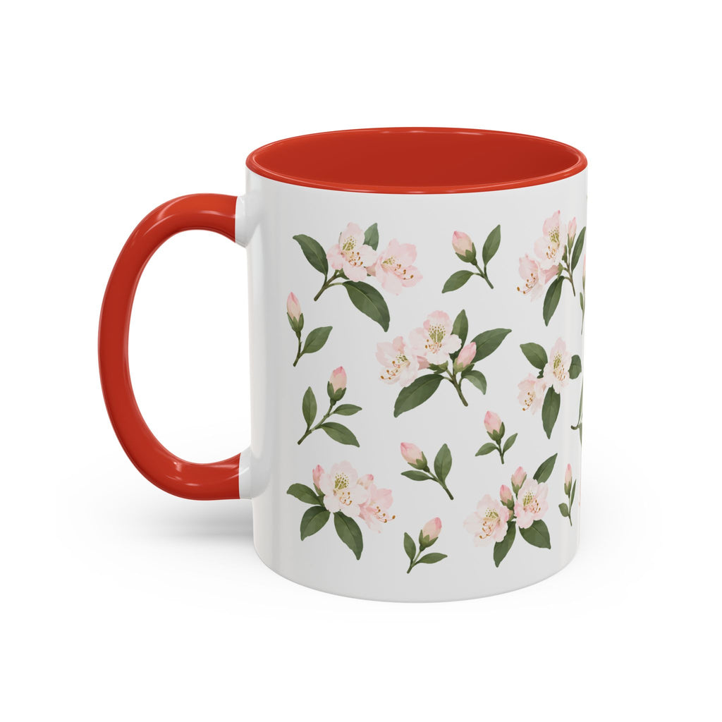 West Virginia Rhododendron Mug, State Flower Floral Coffee Cup, 11oz Botanical Gift