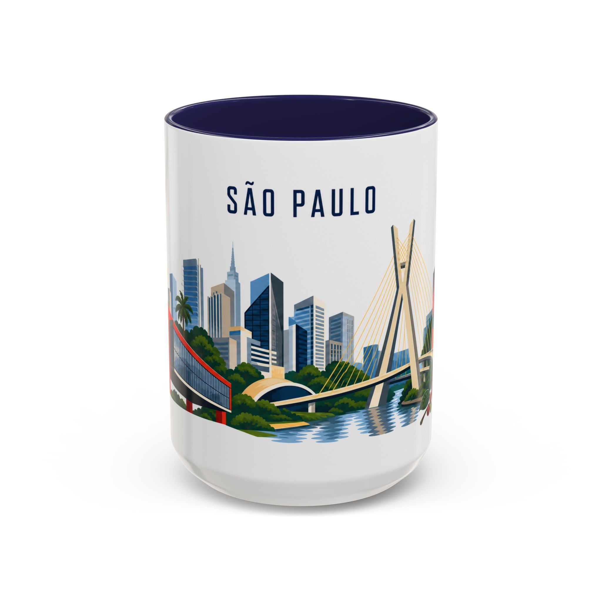 São Paulo Coffee Mug | Brazil Travel Souvenir | Porcelain Decal City Gift | 11oz 15oz Accent Mug