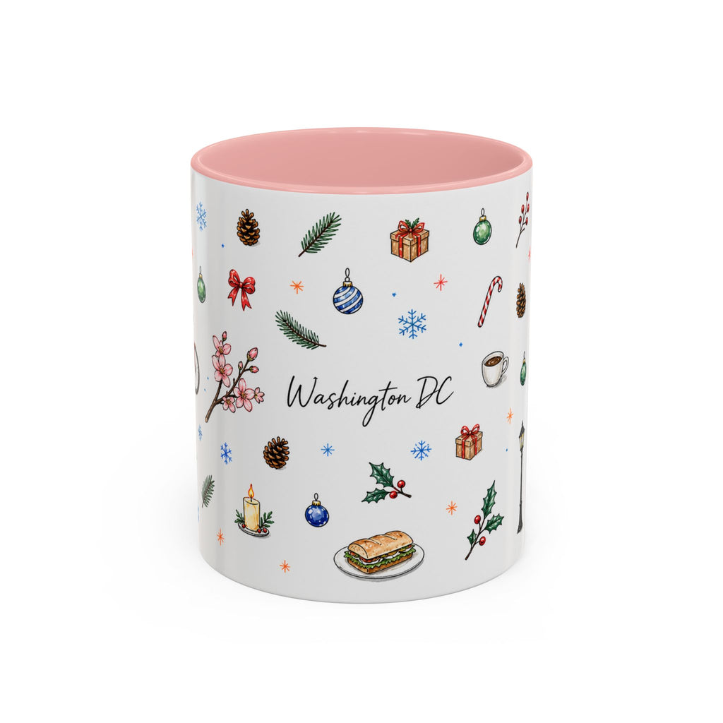 Washington DC Christmas Mug | Watercolor City Souvenir | Ceramic Coffee Cup 11oz 15oz