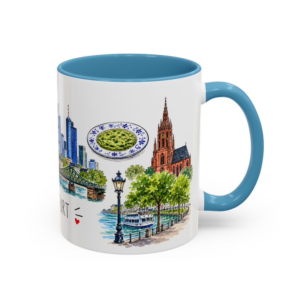 Frankfurt Illustrated Travel Mug | City Souvenir Accent Coffee Mug | 11oz 15oz Ceramic Cup