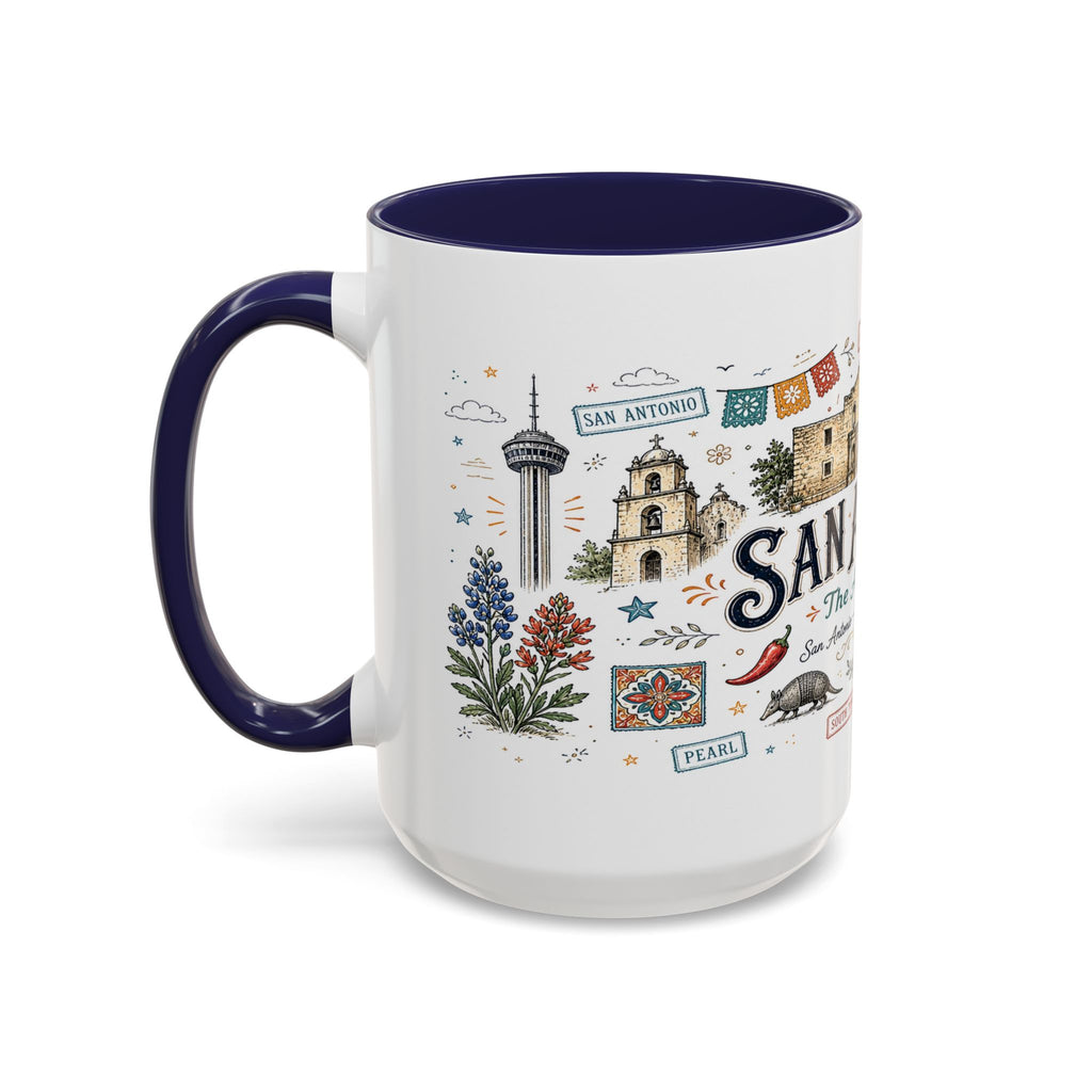 San Antonio Coffee Mug | Texas Souvenir City Gift | Accent Color Ceramic 11oz 15oz