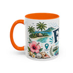 Fiji Coffee Mug | Travel Destination Souvenir Gift | Accent Color Ceramic 11oz 15oz