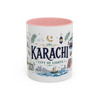 Karachi Coffee Mug | Pakistan Souvenir Travel Gift | Accent Color Ceramic 11oz 15oz