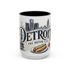 Detroit Coffee Mug | United States Travel Souvenir | Vintage Illustrated City Gift | 11 oz 15 oz Accent Mug