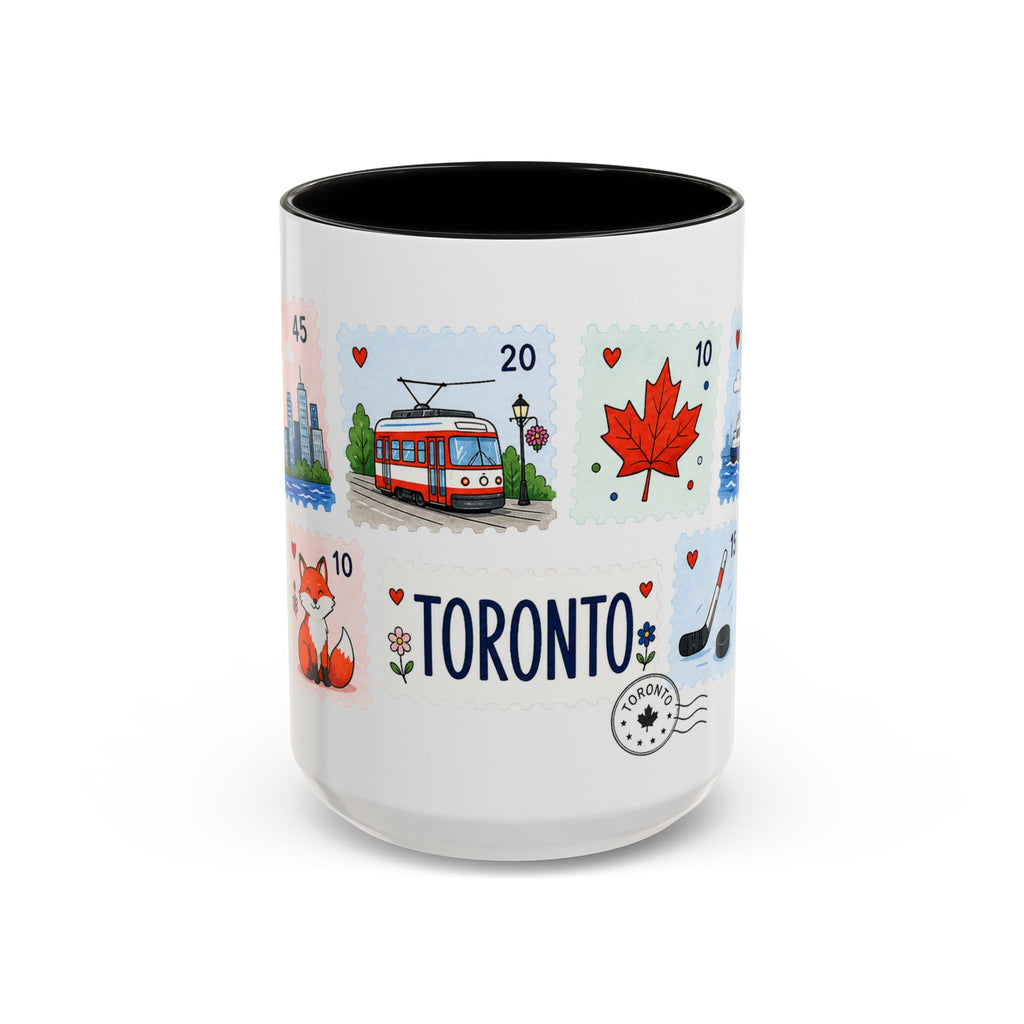 Toronto Coffee Mug | Postage Stamp Collage Mug | Travel Souvenir Accent Cup 11oz 15oz