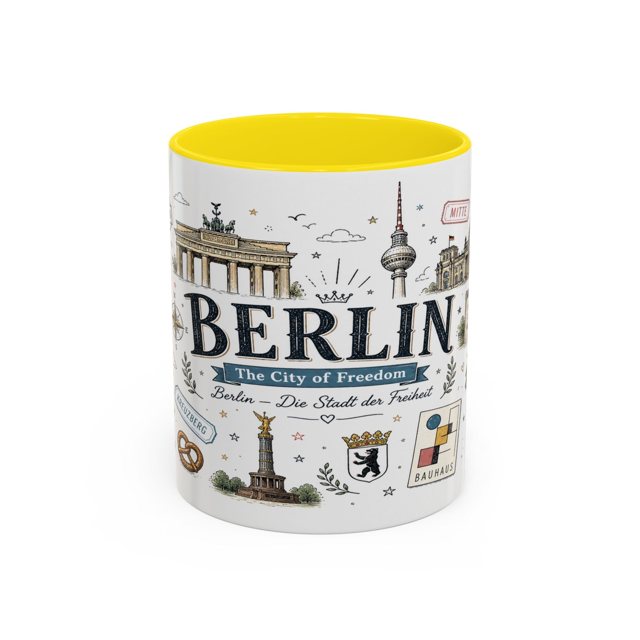 Berlin Coffee Mug | Germany Souvenir Travel Gift | Accent Color Ceramic 11oz 15oz