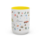 Miami Christmas Mug | Watercolor Art Deco City Souvenir (11oz/15oz)