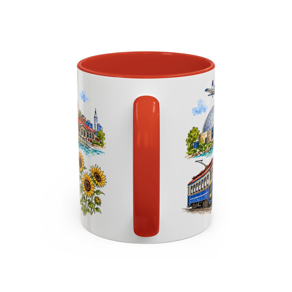 Wichita Illustrated Travel Mug | City Souvenir Accent Coffee Mug | 11oz 15oz Ceramic Cup
