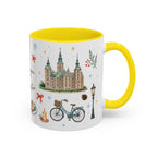 Copenhagen Christmas Mug | Watercolor Travel Souvenir | Holiday Gift | Accent Ceramic Coffee Cup 11oz 15oz