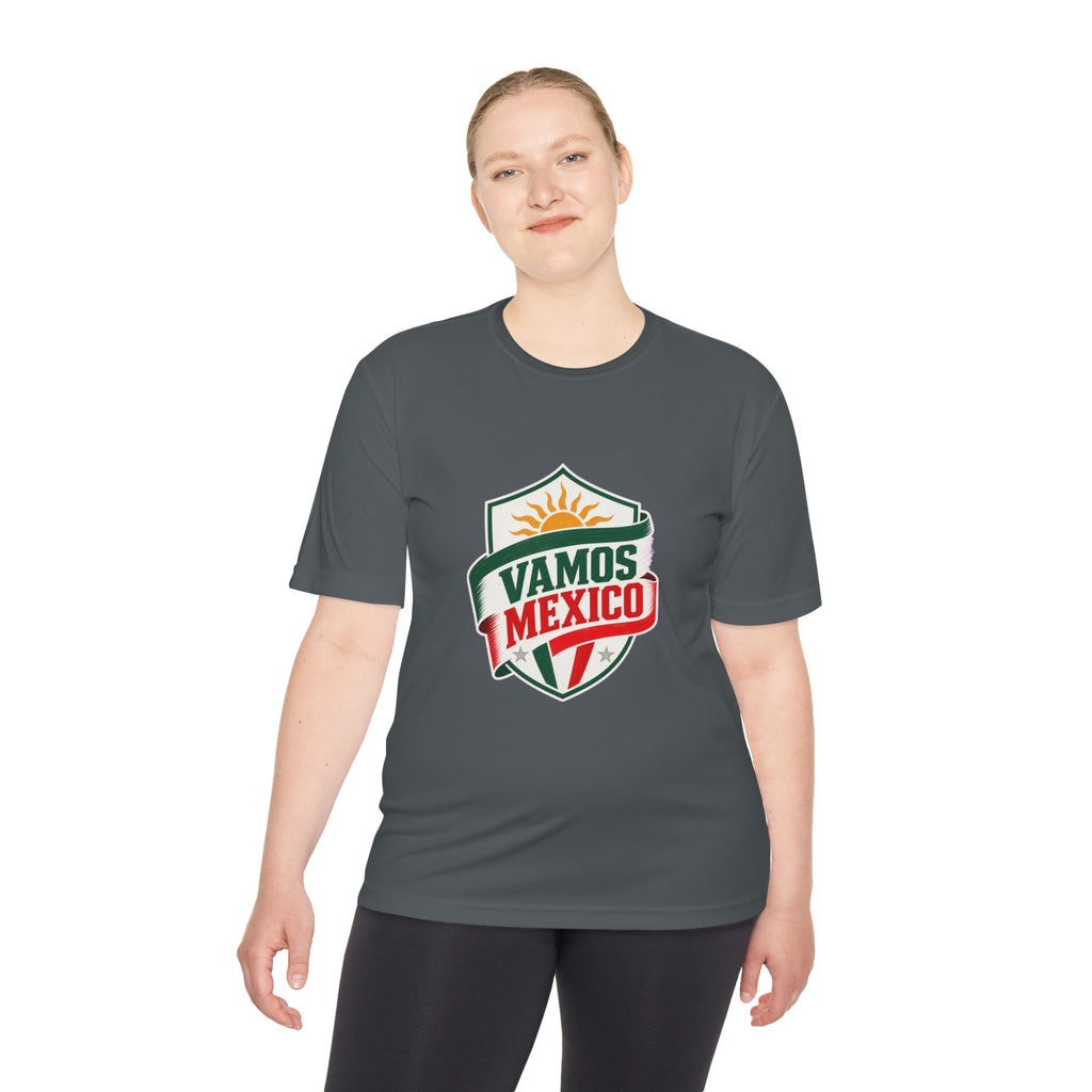 Vamos Mexico Soccer Fan Tee, Moisture Wicking Sport Shirt