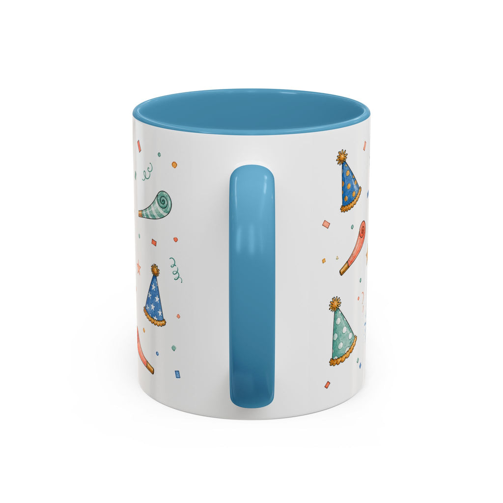 New Year Party Mug | Balloon Popper Watercolor Celebration Gift | Accent Cup 11oz 15oz