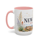 New Mexico State Map Mug | Desert Scenery, Yucca Flower Accent Coffee Cup