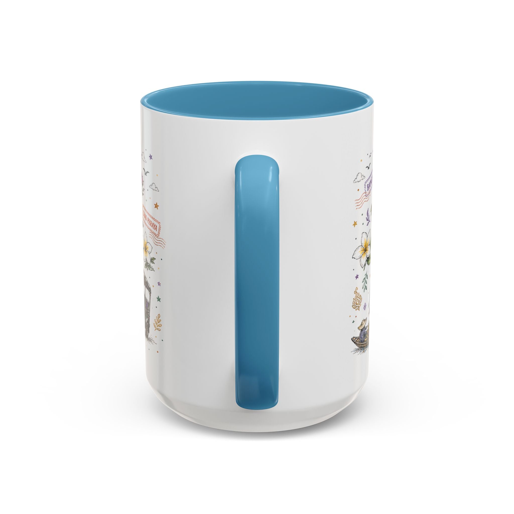 Bangkok Coffee Mug | Thailand Souvenir Travel Gift | Accent Color Ceramic 11oz 15oz