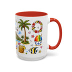 Honolulu Illustrated Travel Mug | City Souvenir Accent Coffee Mug | 11oz 15oz Ceramic Cup
