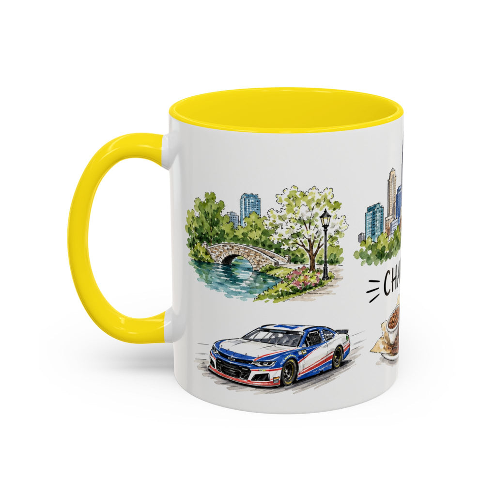 Charlotte Illustrated Travel Mug | City Souvenir Accent Coffee Mug | 11oz 15oz Ceramic Cup