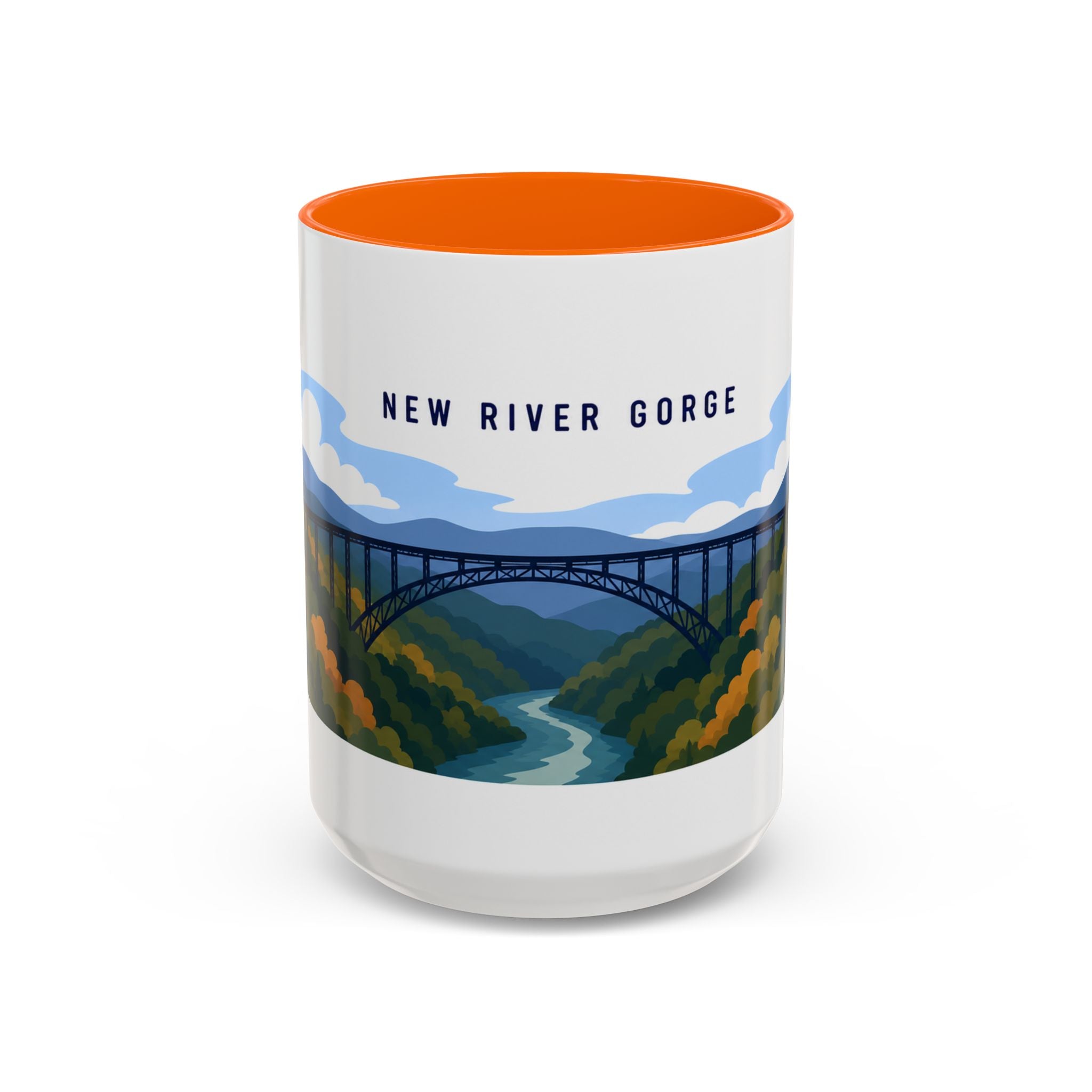 New River Gorge National Park and Preserve Coffee Mug | Solid Color Block Park Souvenir | 11oz 15oz Accent Mug