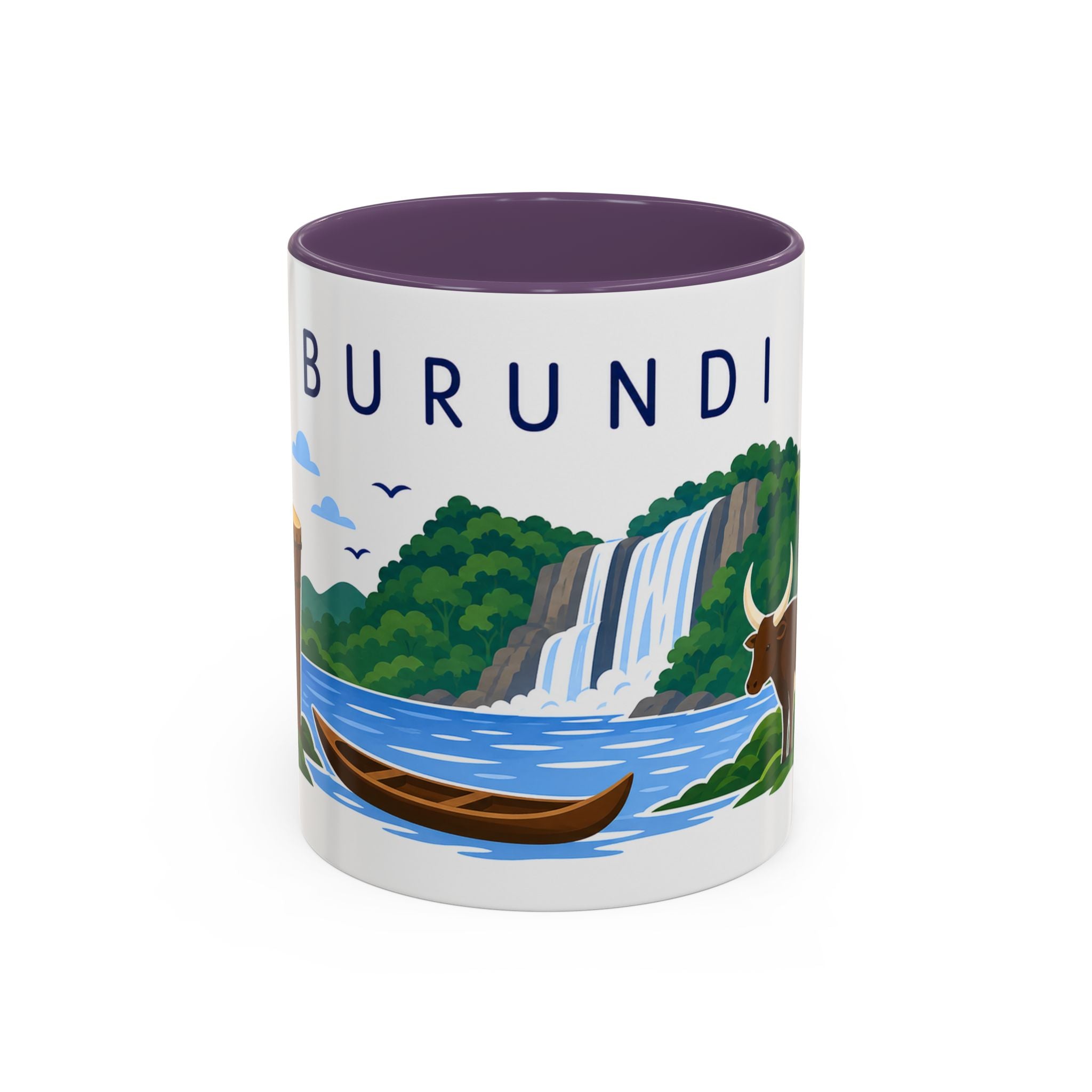 Burundi Coffee Mug | Travel Souvenir Accent Mug | Country Gift Ceramic Cup 11oz 15oz