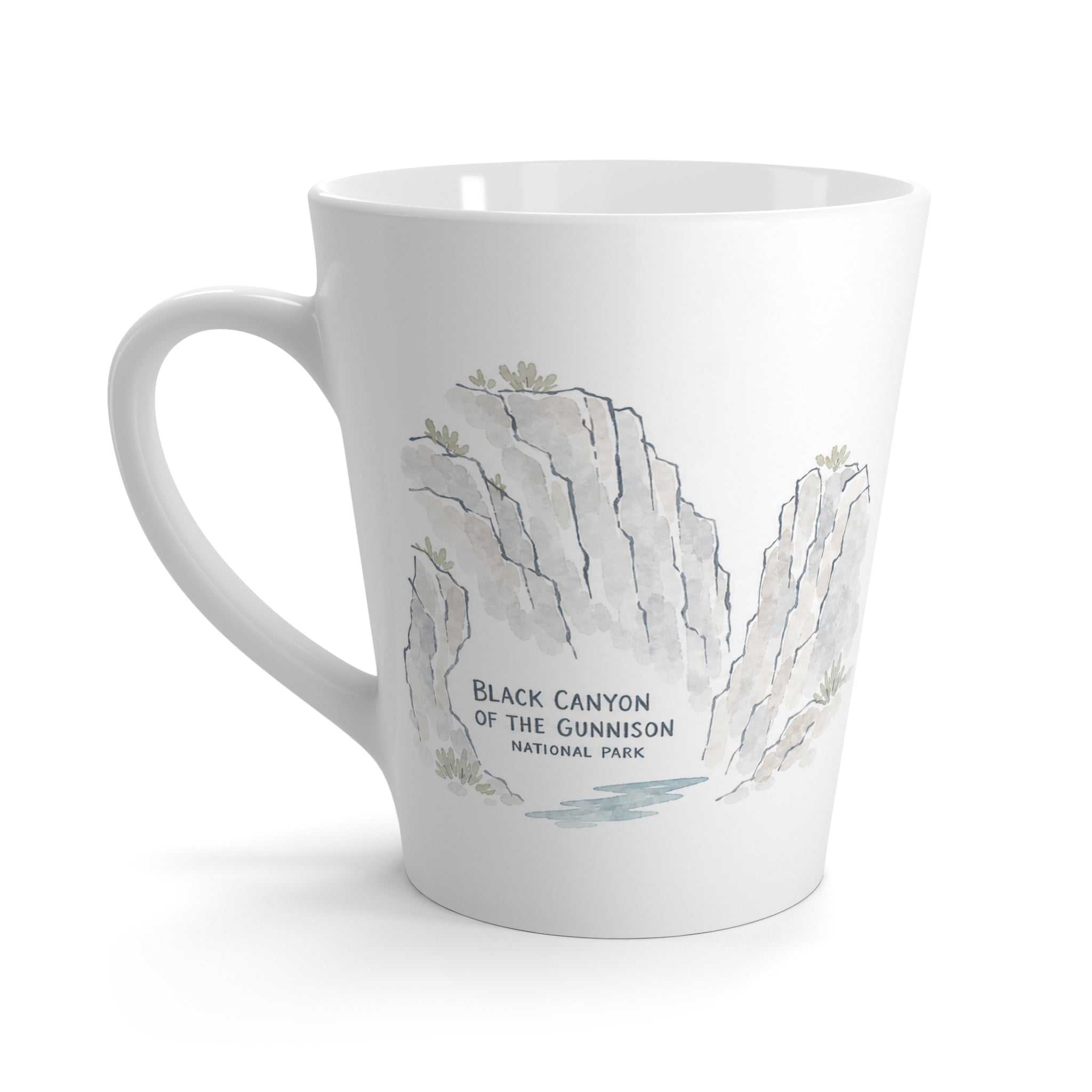 Black Canyon of the Gunnison National Park Latte Mug | Pastel Watercolor Nature Coffee Cup | 12 oz Travel Souvenir Gift