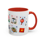 Hanoi Coffee Mug | Postage Stamp Collage Mug | Travel Souvenir Accent Cup 11oz 15oz