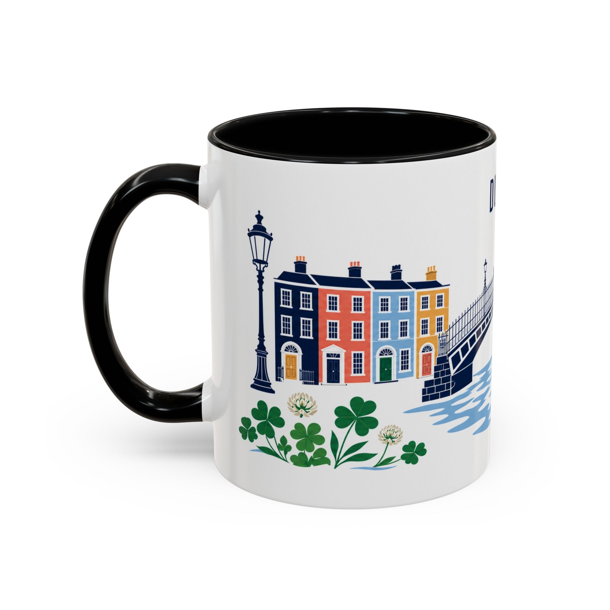 Dublin Coffee Mug | Ireland Travel Souvenir | Porcelain Decal City Gift | 11oz 15oz Accent Mug