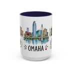 Omaha Illustrated Travel Mug | City Souvenir Accent Coffee Mug | 11oz 15oz Ceramic Cup