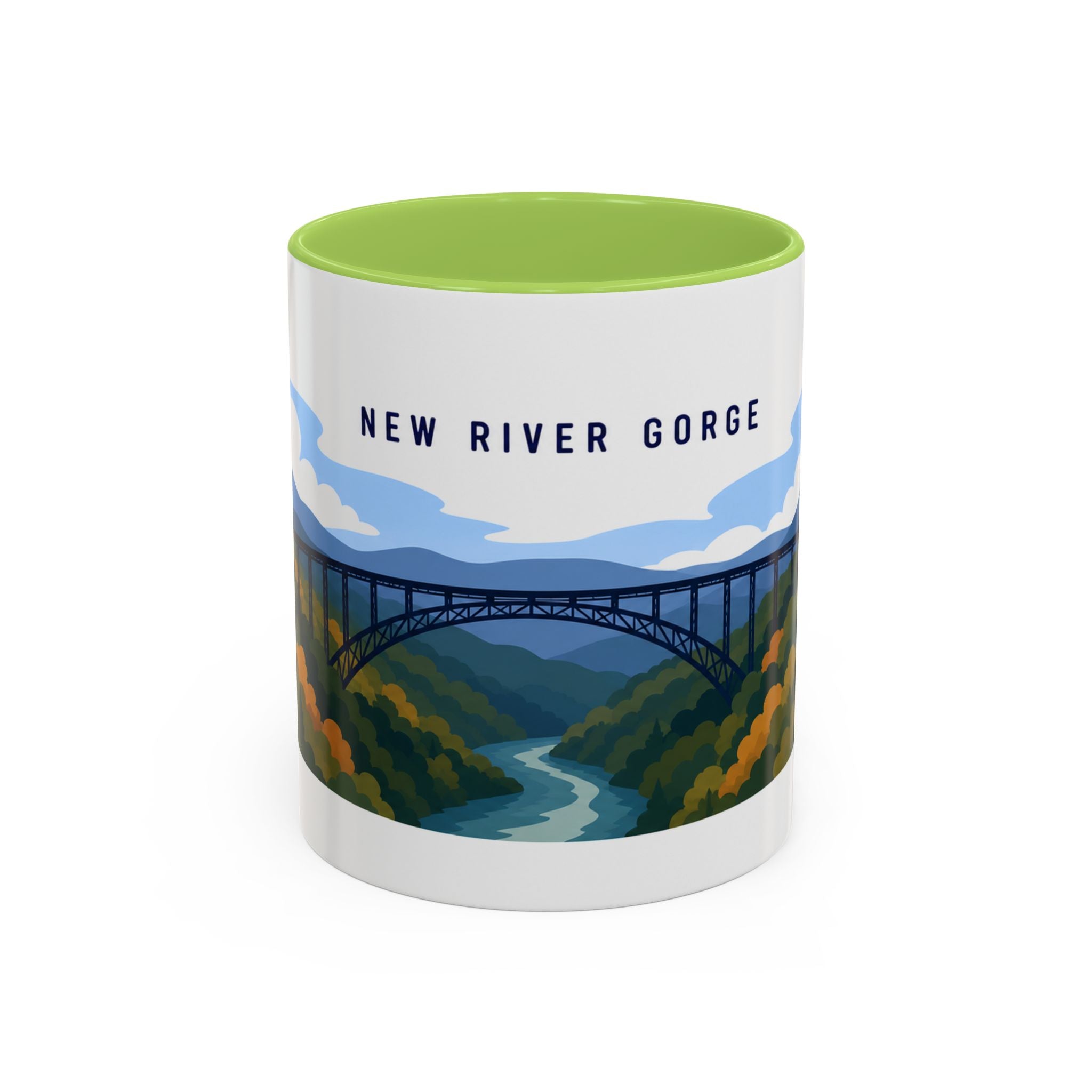 New River Gorge National Park and Preserve Coffee Mug | Solid Color Block Park Souvenir | 11oz 15oz Accent Mug