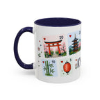 Kyoto Coffee Mug | Postage Stamp Collage Mug | Travel Souvenir Accent Cup 11oz 15oz