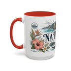 Na Pali Coast Mug, Hawaii Travel Souvenir, Bucket List Gift, Accent Ceramic Coffee Mug 11oz 15oz
