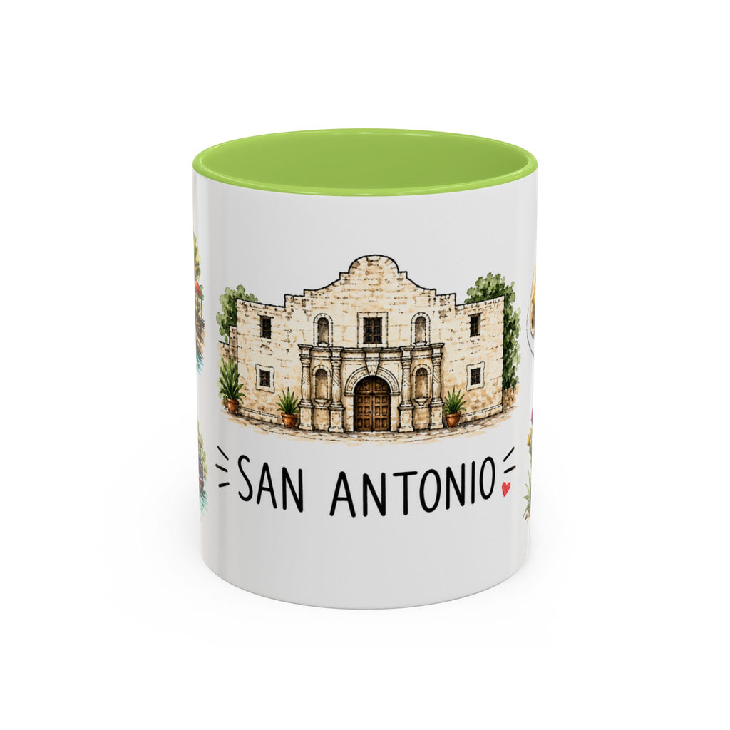 San Antonio Illustrated Travel Mug | City Souvenir Accent Coffee Mug | 11oz 15oz Ceramic Cup