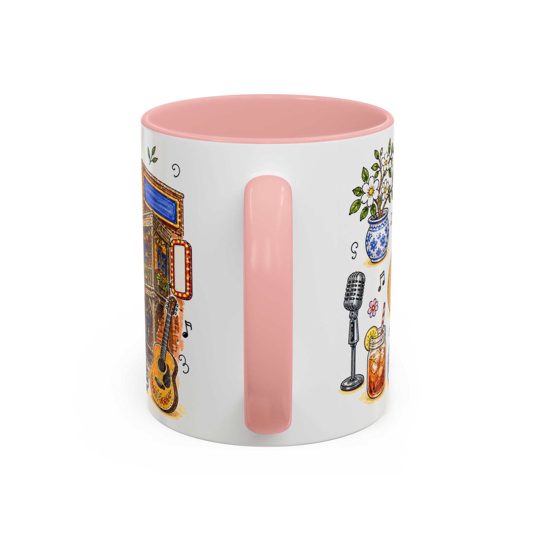 Nashville Illustrated Travel Mug | City Souvenir Accent Coffee Mug | 11oz 15oz Ceramic Cup