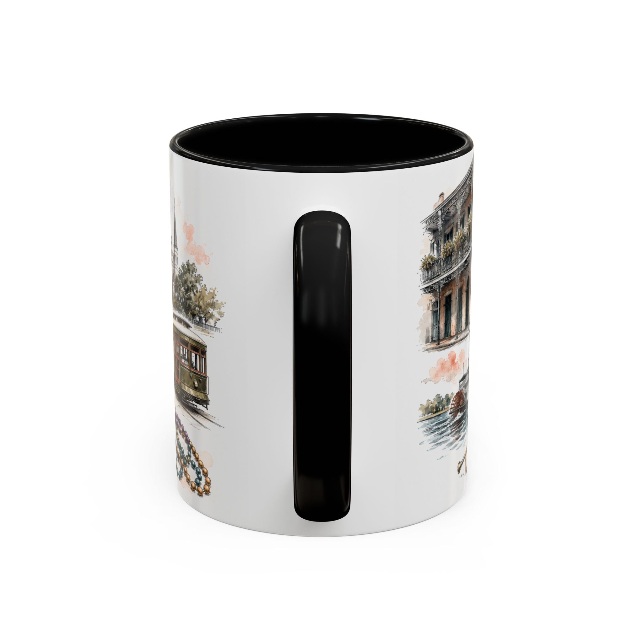 New Orleans Coffee Mug | United States Travel Souvenir | Vintage Illustrated City Gift | 11 oz 15 oz Accent Mug