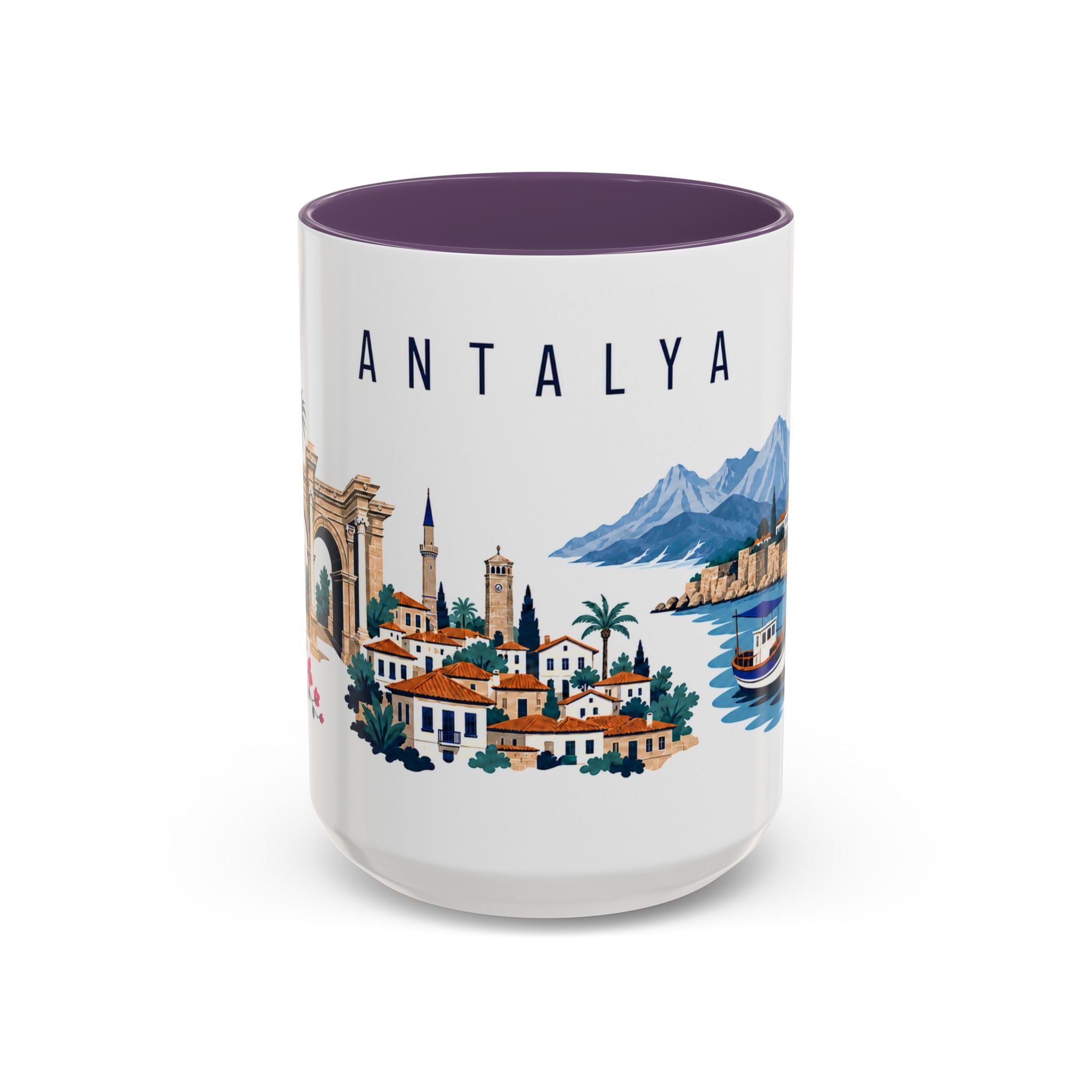Antalya Coffee Mug | Turkey Travel Souvenir | Porcelain Decal City Gift | 11oz 15oz Accent Mug