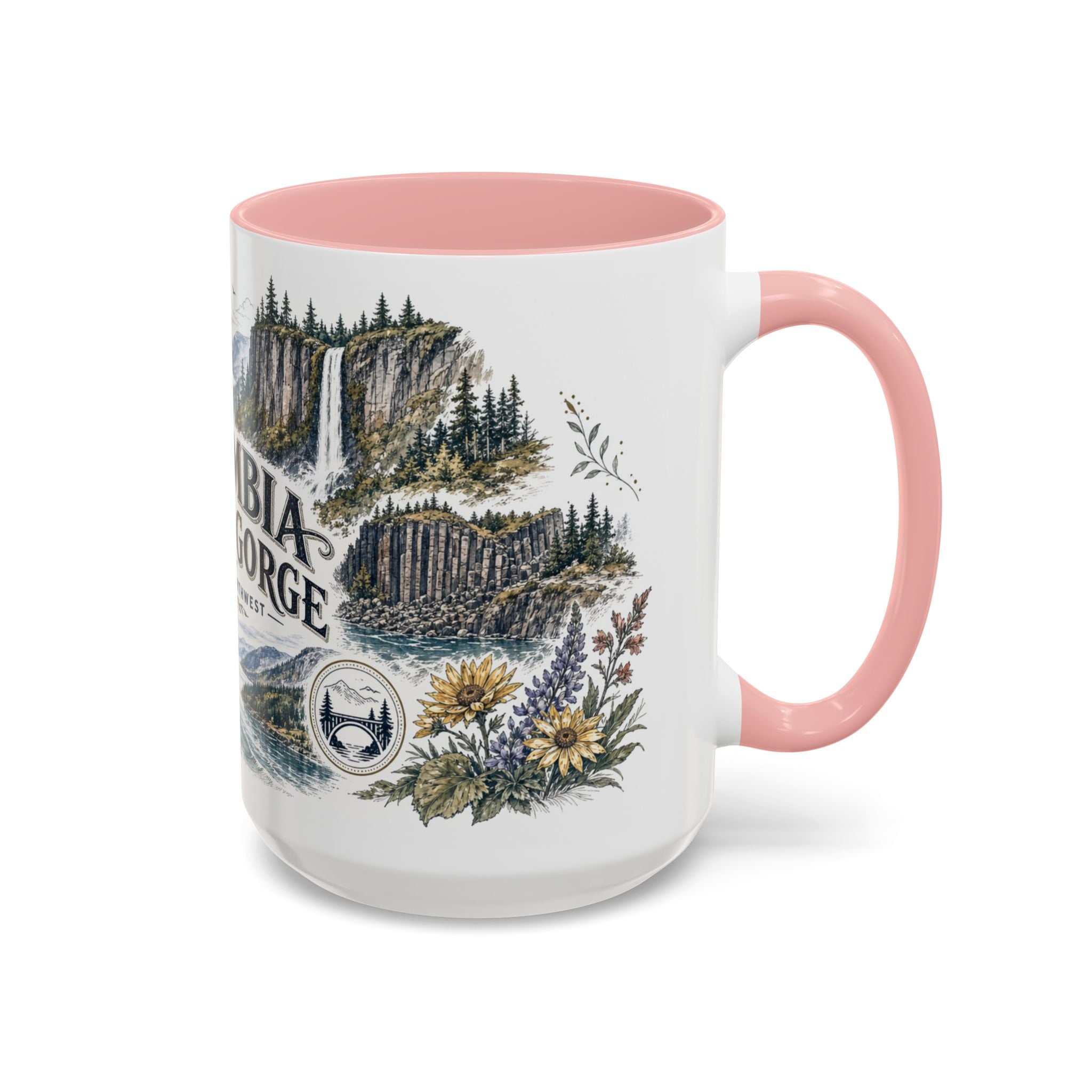 Columbia River Gorge Mug, Pacific Northwest Travel Souvenir, Bucket List Gift, Accent Ceramic Coffee Mug 11oz 15oz