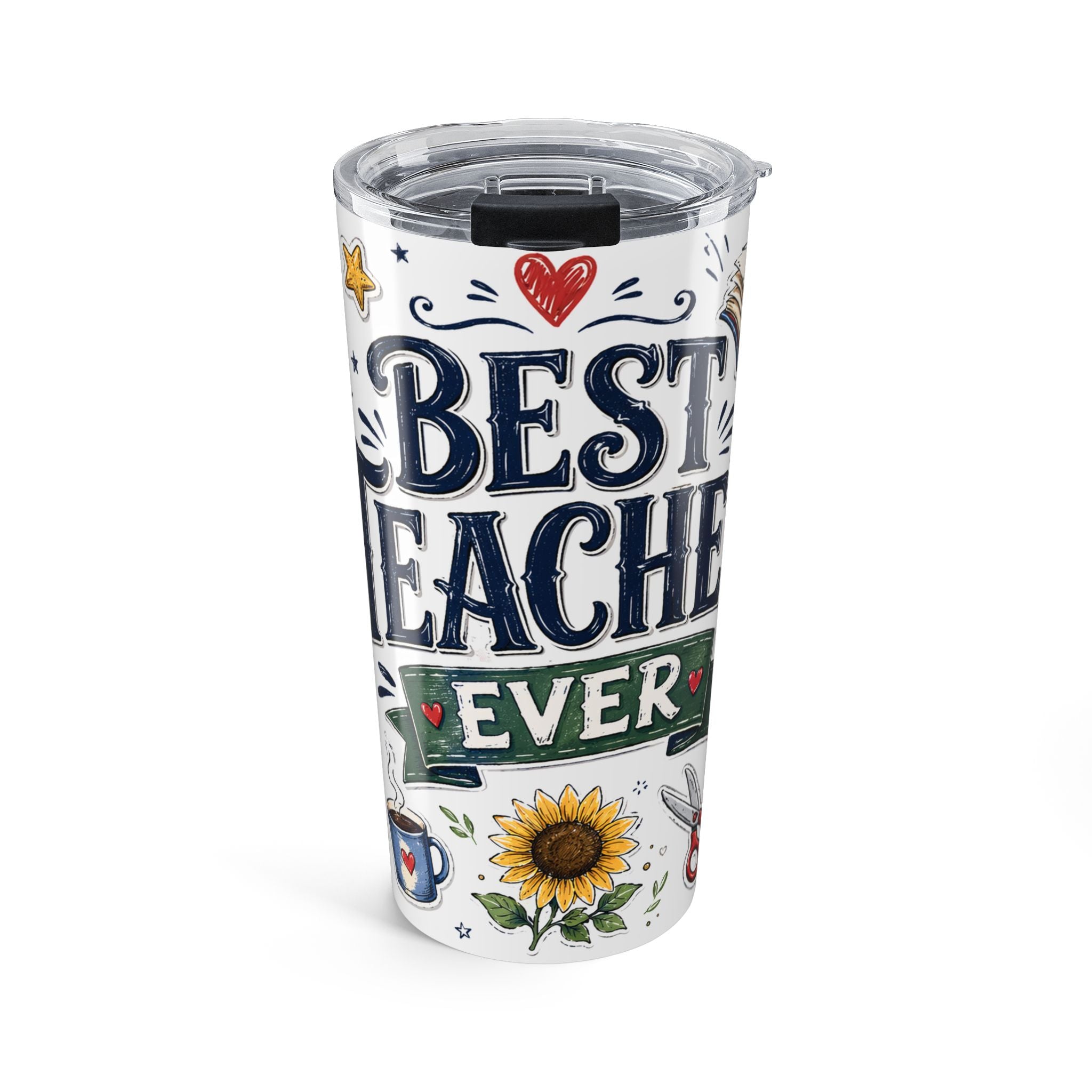 Best Teacher Ever 20oz Tumbler | Teacher Appreciation Gift | Insulated Stainless Steel Travel Cup