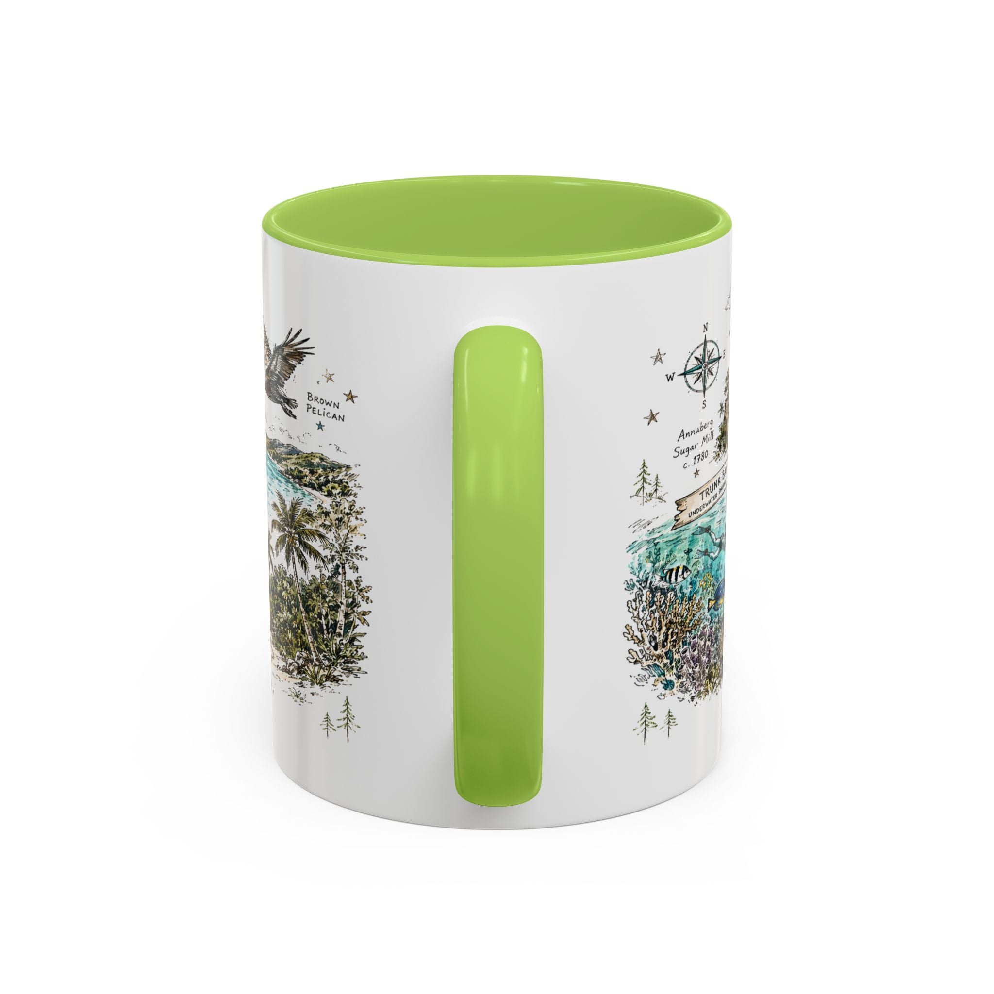 Virgin Islands National Park Coffee Mug | Caribbean Beach Snorkeling Reef Gift | Accent Color Ceramic 11oz 15oz