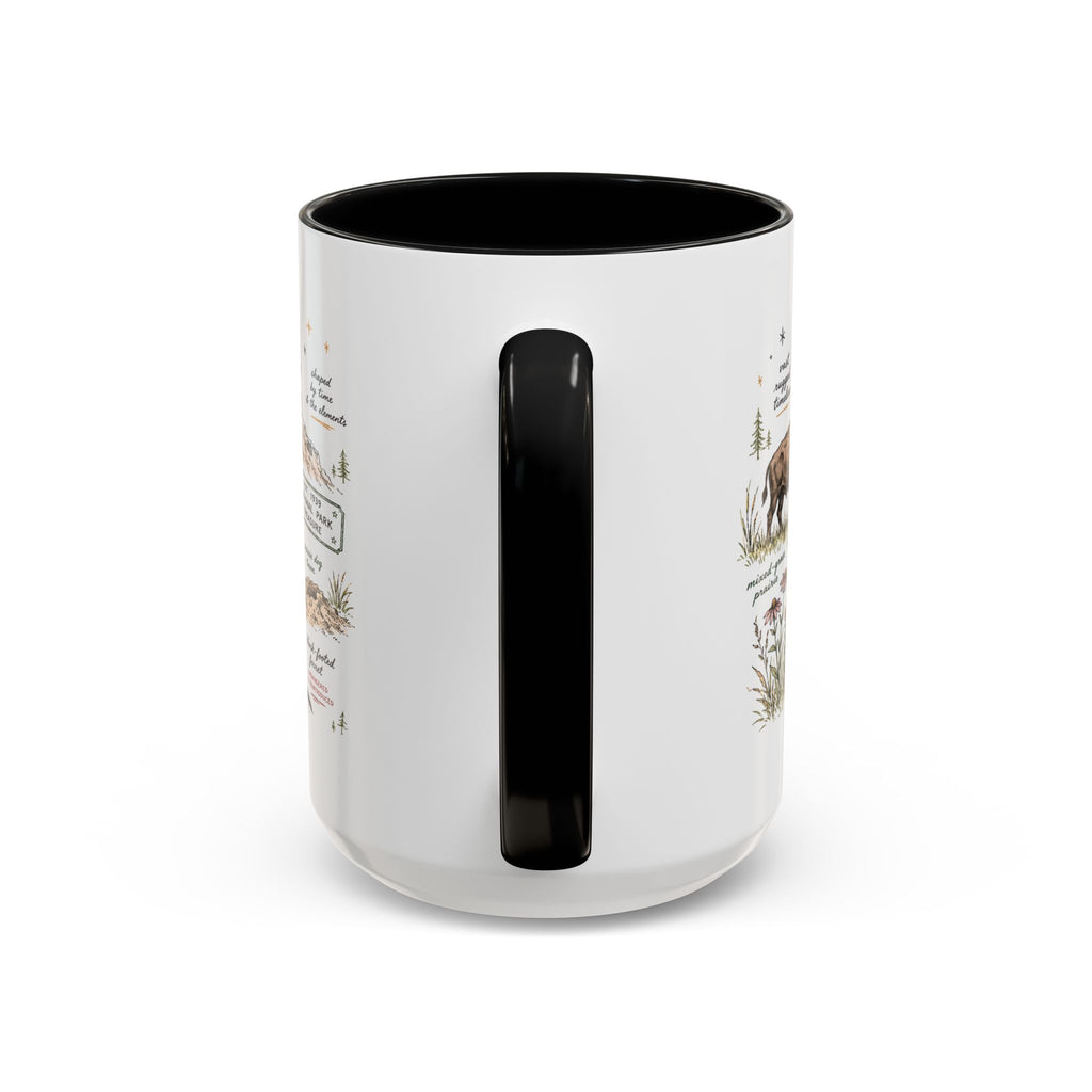 Badlands National Park Coffee Mug | South Dakota Prairie Fossil Hiking Gift | Accent Color Ceramic 11oz 15oz