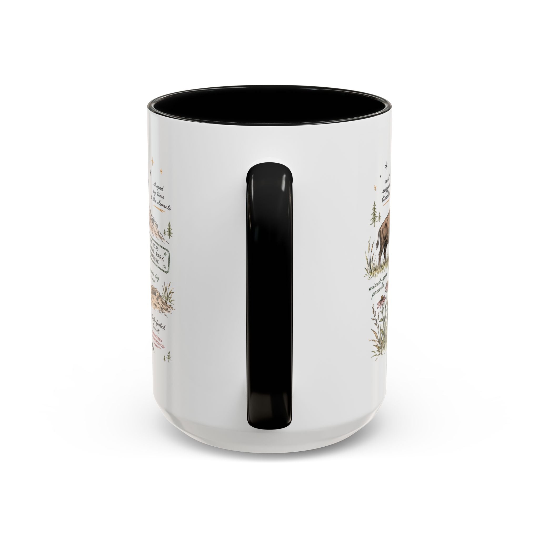 Badlands National Park Coffee Mug | South Dakota Prairie Fossil Hiking Gift | Accent Color Ceramic 11oz 15oz